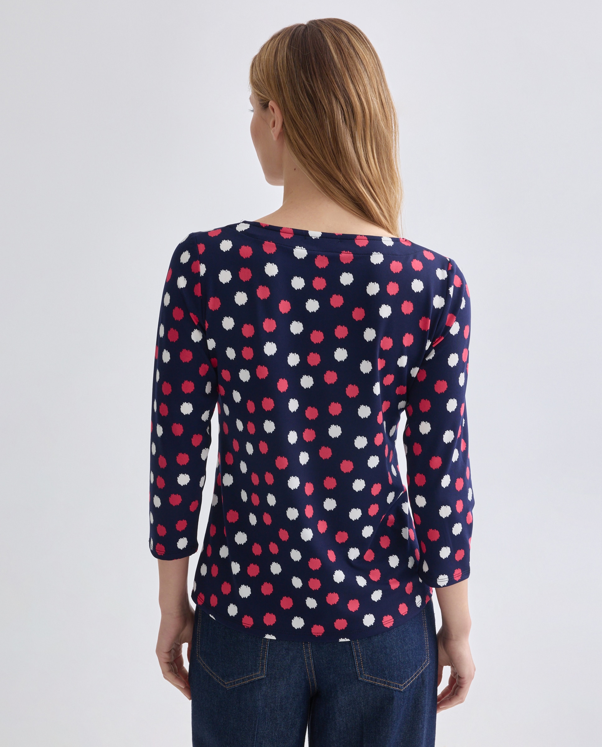 Camisola Estampada com Manga 3/4 Azul-marinho-3