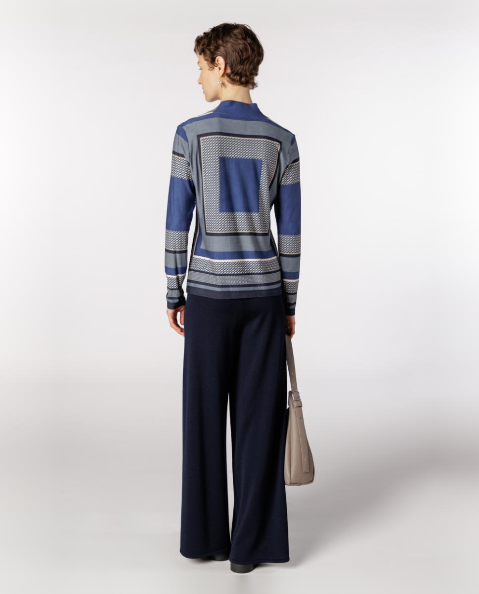 Imagen 2 de Camiseta de mujer con estampado geométrico. - Naulover - Azul índigo Azul índigo