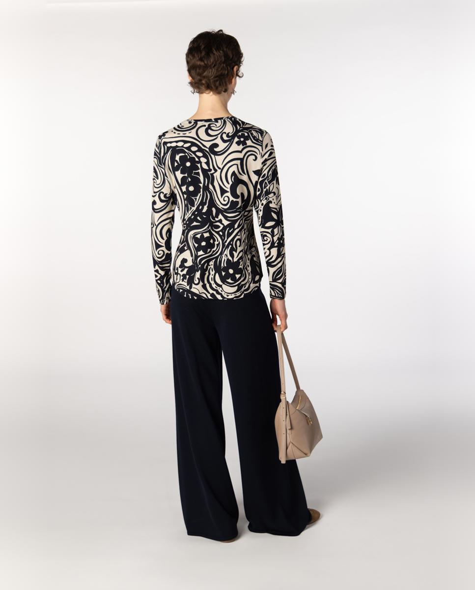 T-shirt com Estampado Paisley Azul-marinho-2