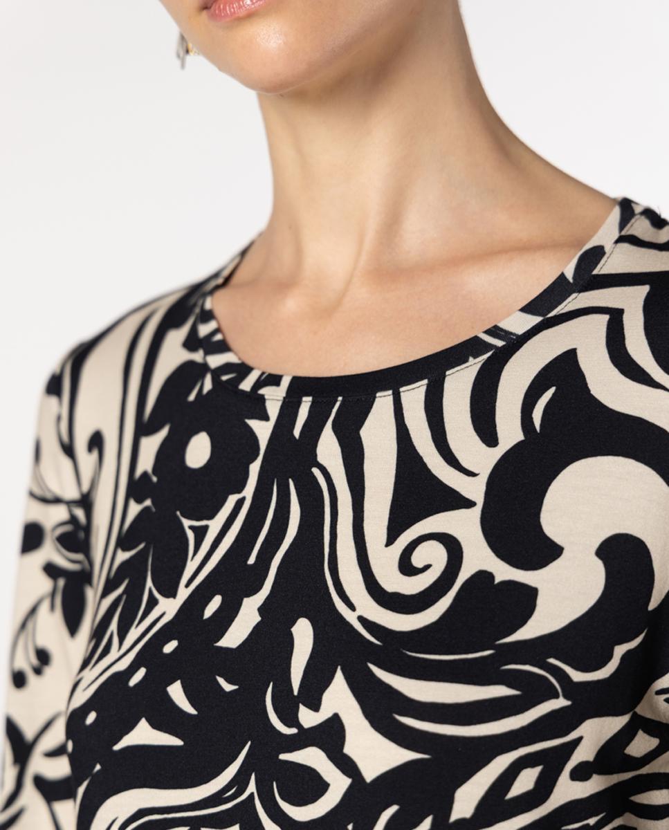 T-shirt com Estampado Paisley Azul-marinho-4