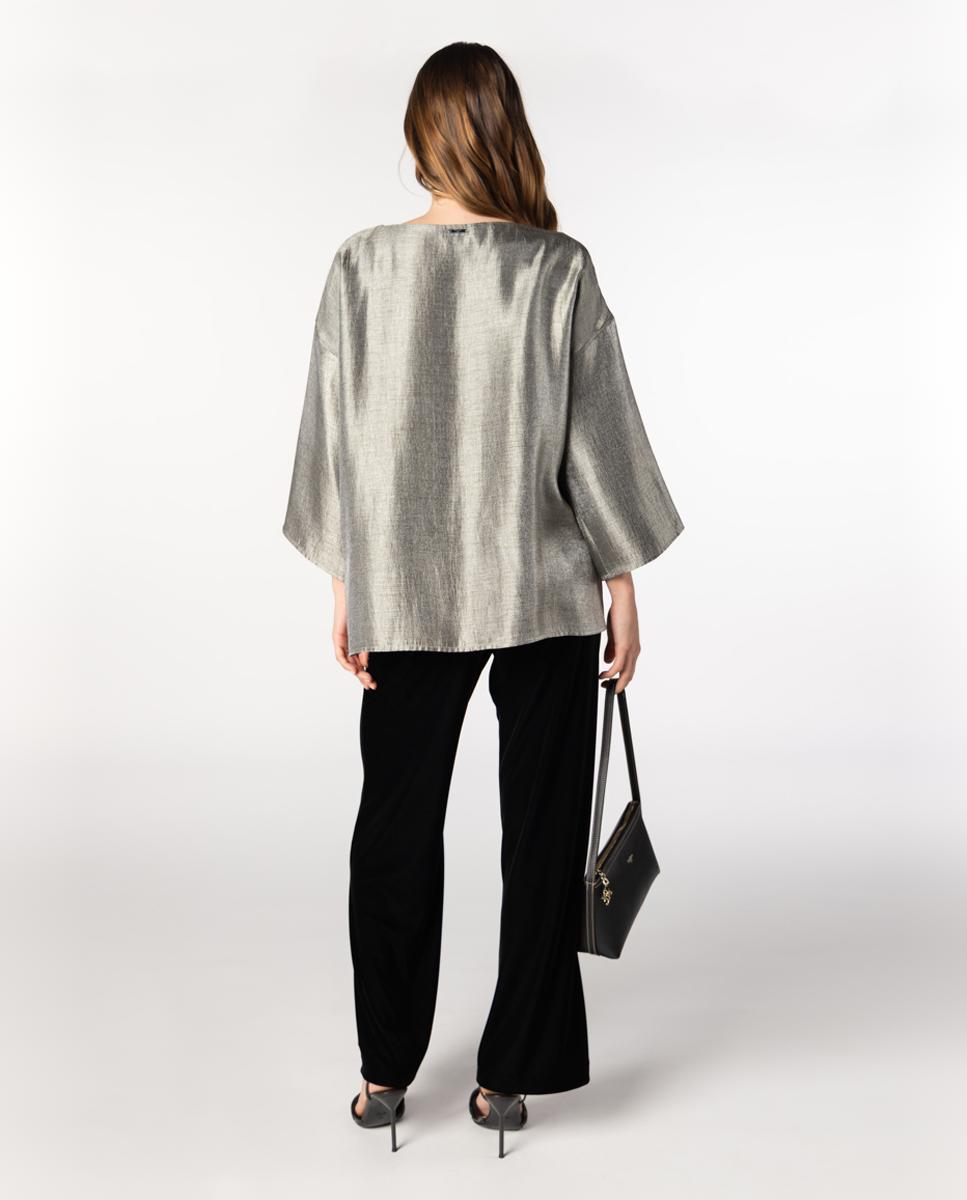 Blusa Metalizada Cinzento-2