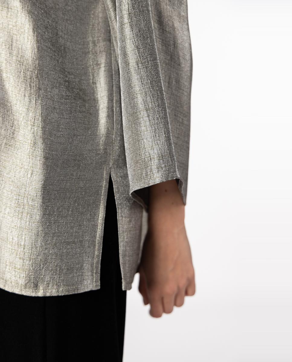 Blusa Metalizada Cinzento-4