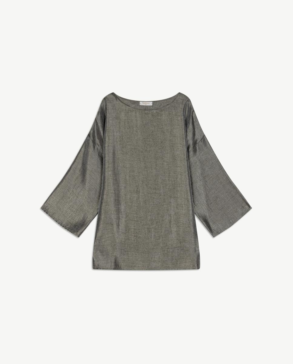 Blusa Metalizada Cinzento-5