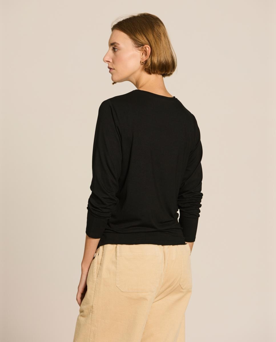 T-shirt de Malha de Viscose Preto-2