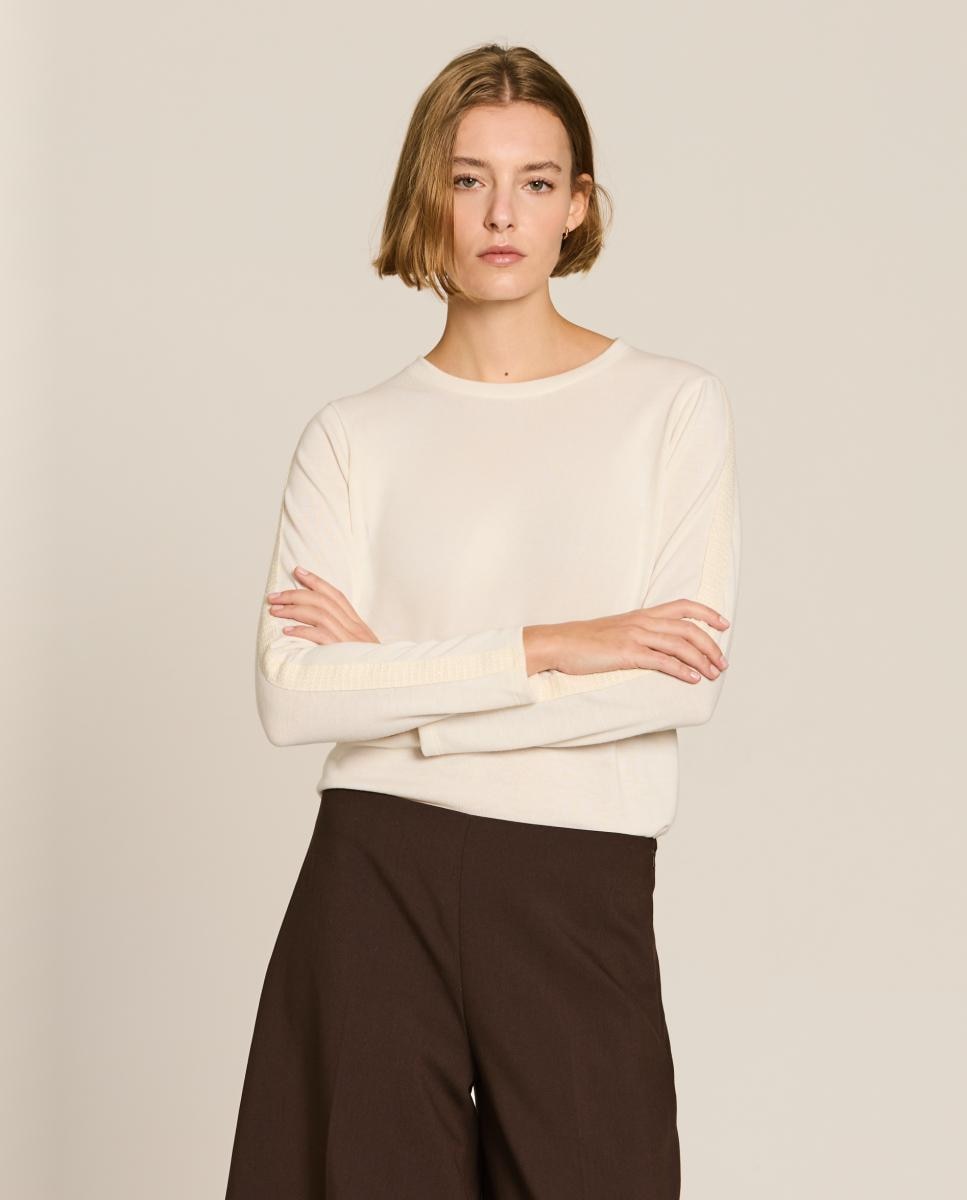 Imagem 0 de T-shirt com pormenor de tweed