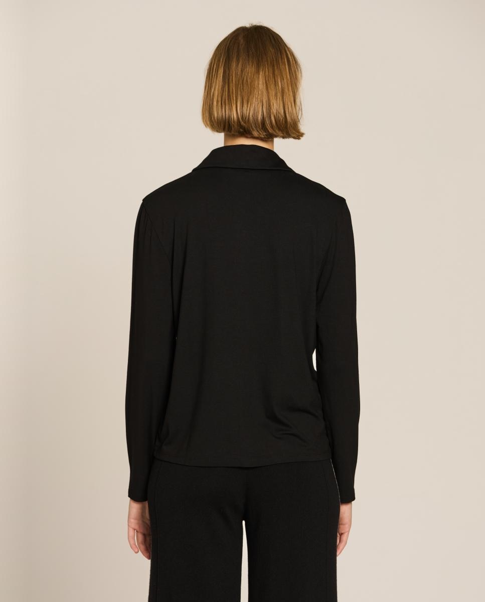 Camisa de Malha Lisa Preto-2
