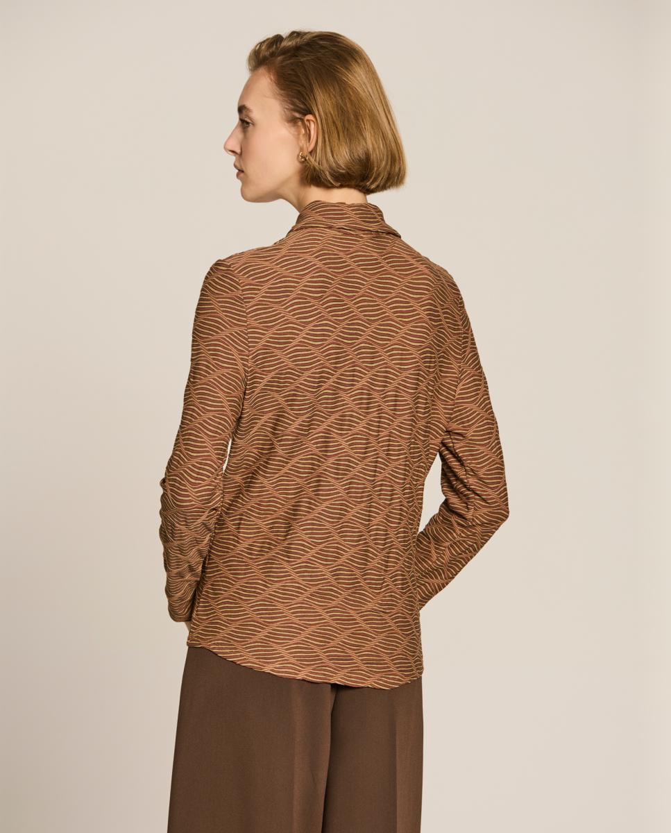Camisa de Malha com Ondas Camel-2