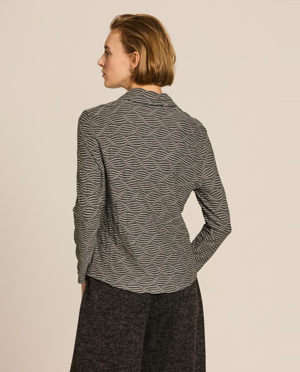 Camisa de Malha com Ondas Cinzento-2