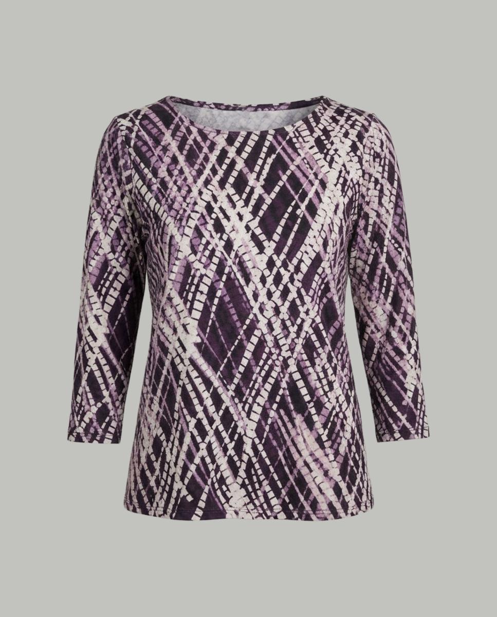 Camisola Estampada com Manga Comprida Grená-3