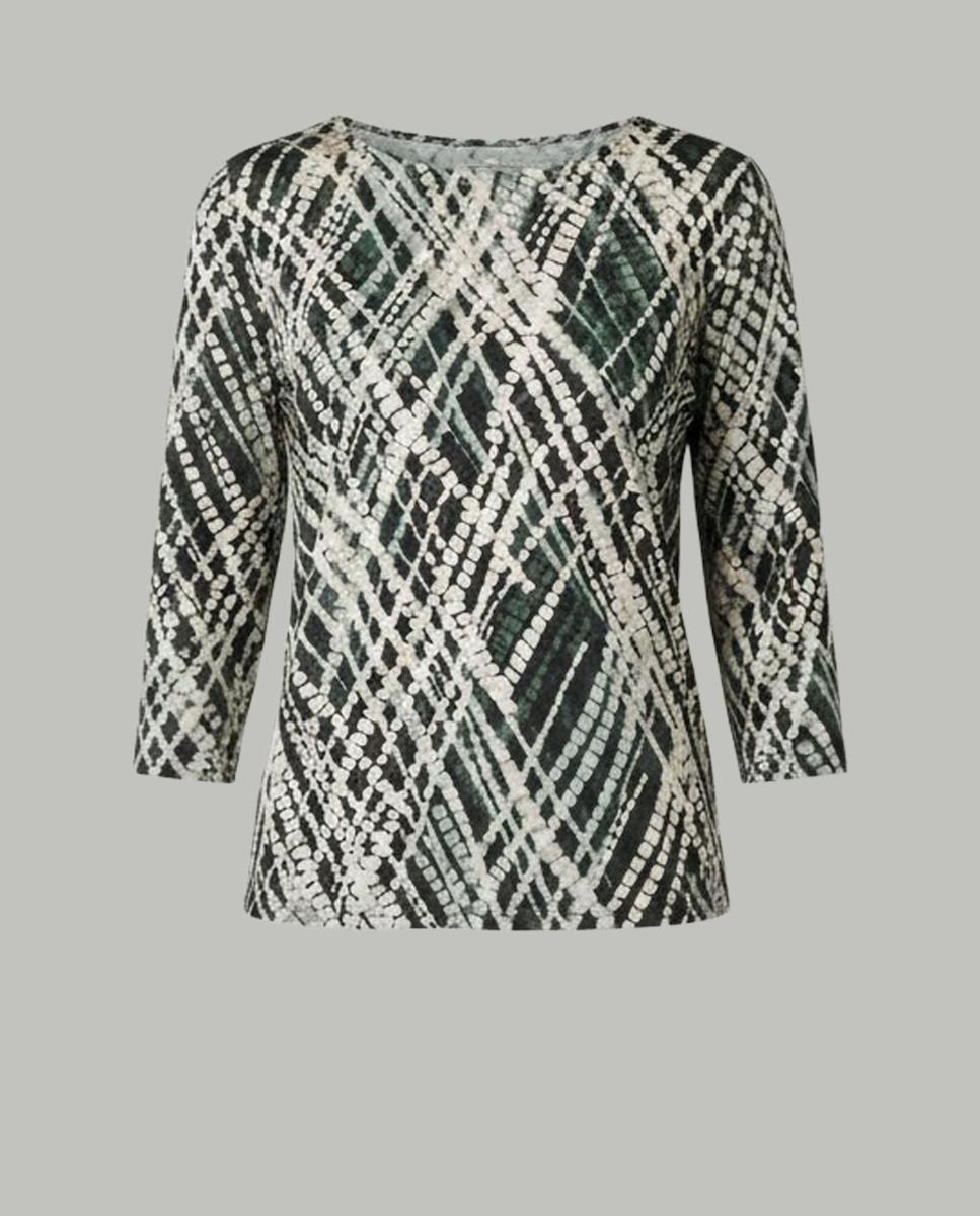 Camisola Estampada com Manga Comprida Verde-3