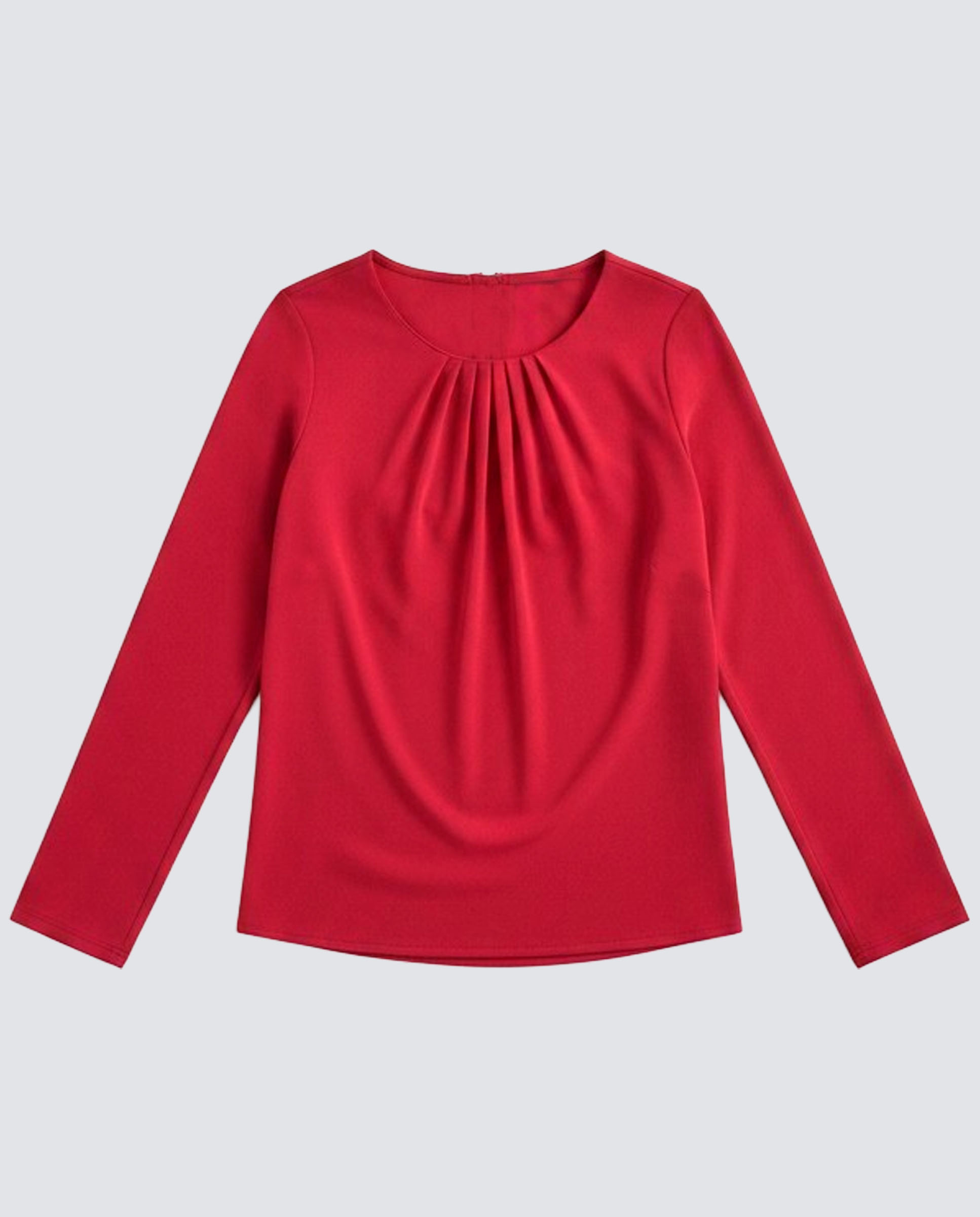 Camiseta lisa de manga larga de mujer - Zermatt - Rojo Rojo-3