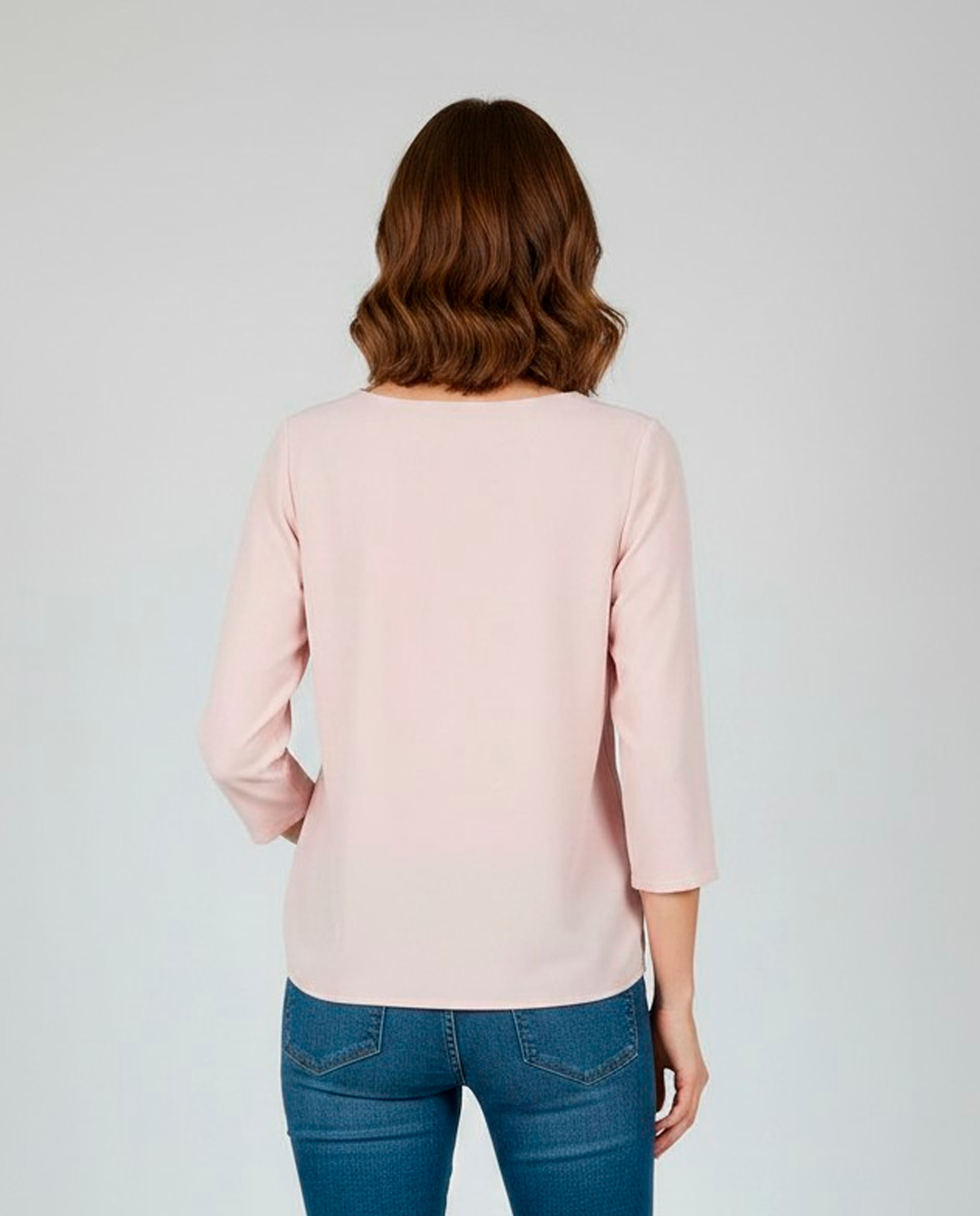 Camisola Lisa com Manga Comprida Rosa-2