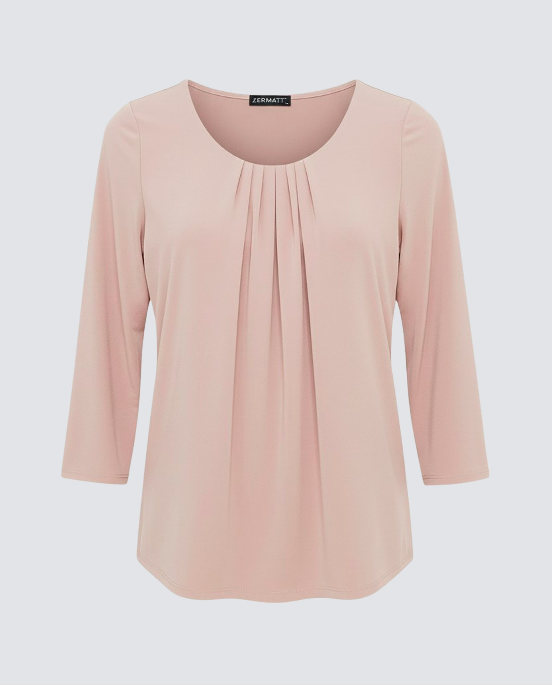 Camisola Lisa com Manga Comprida Rosa-3