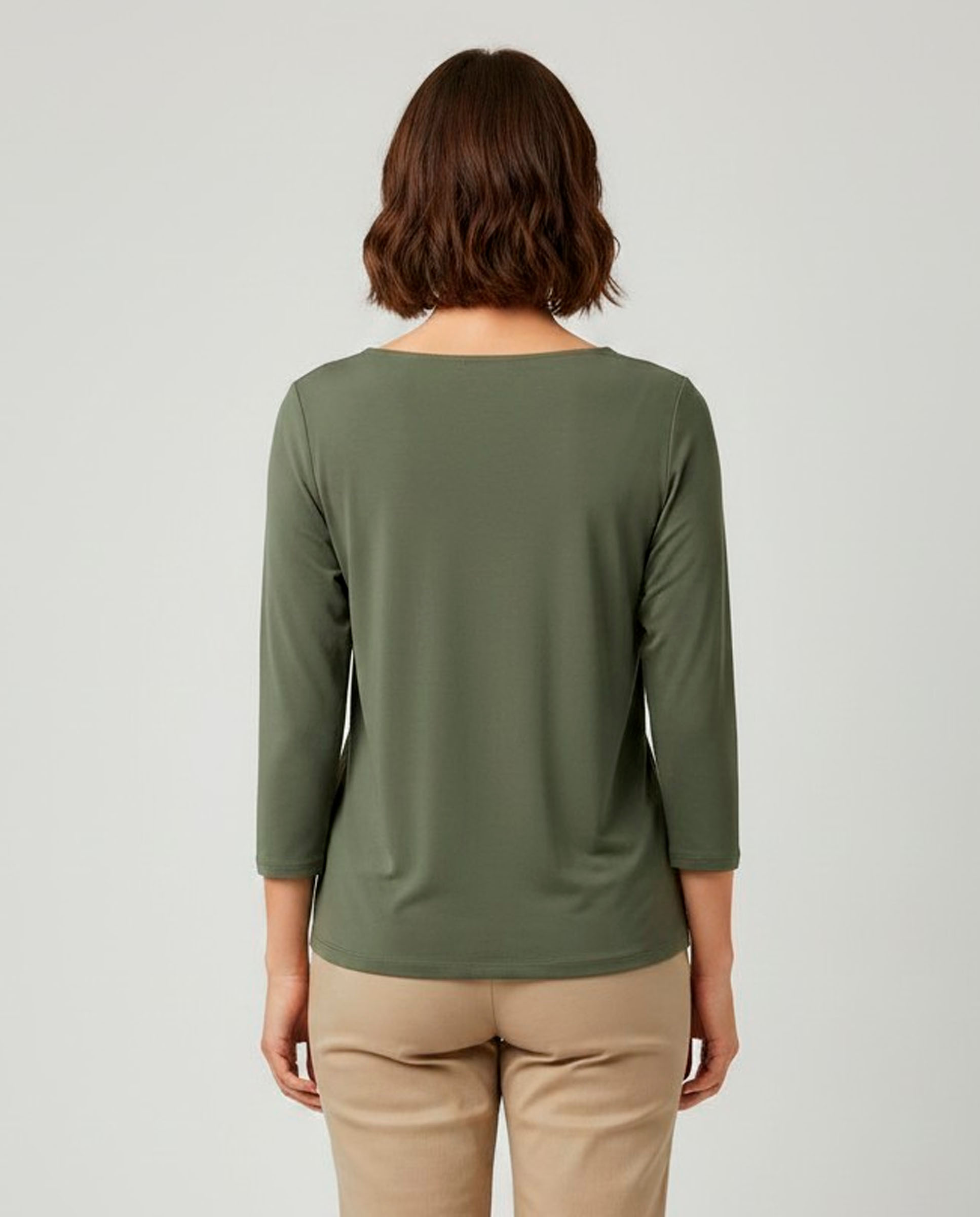 Camiseta lisa de manga larga de mujer - Zermatt - Verde Verde-2