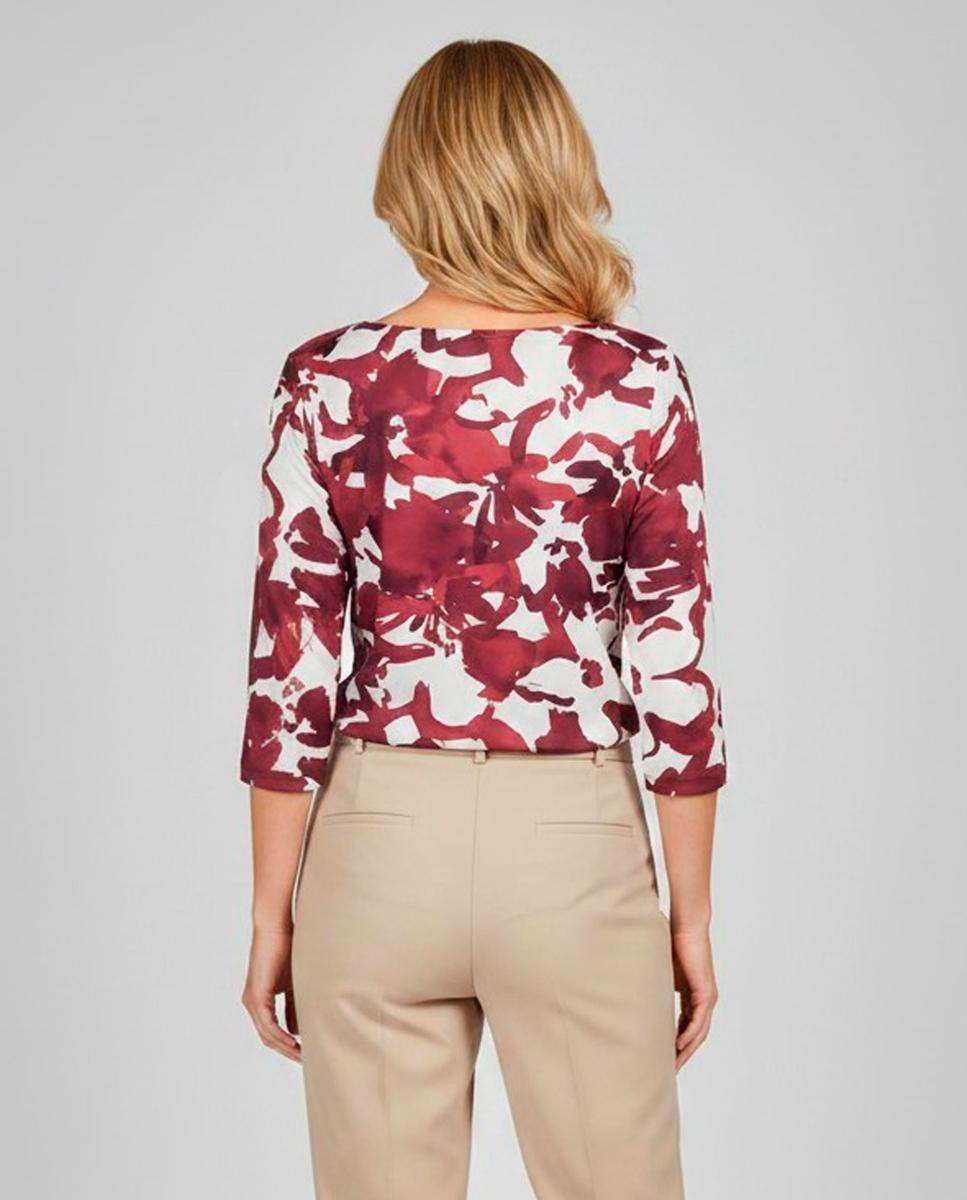 T-shirt estampada com manga comprida Bordeaux-2