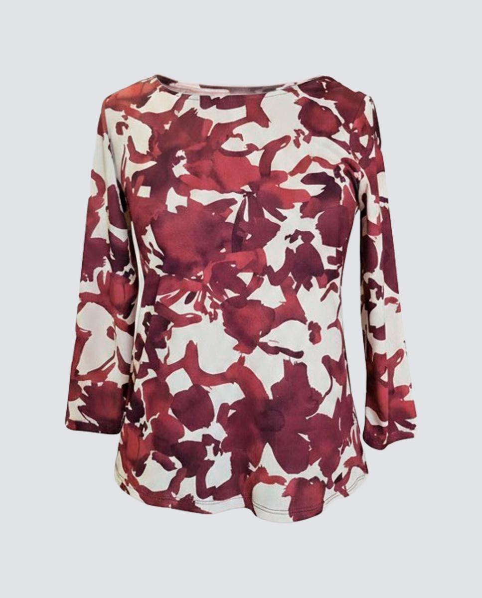 T-shirt estampada com manga comprida Bordeaux-3