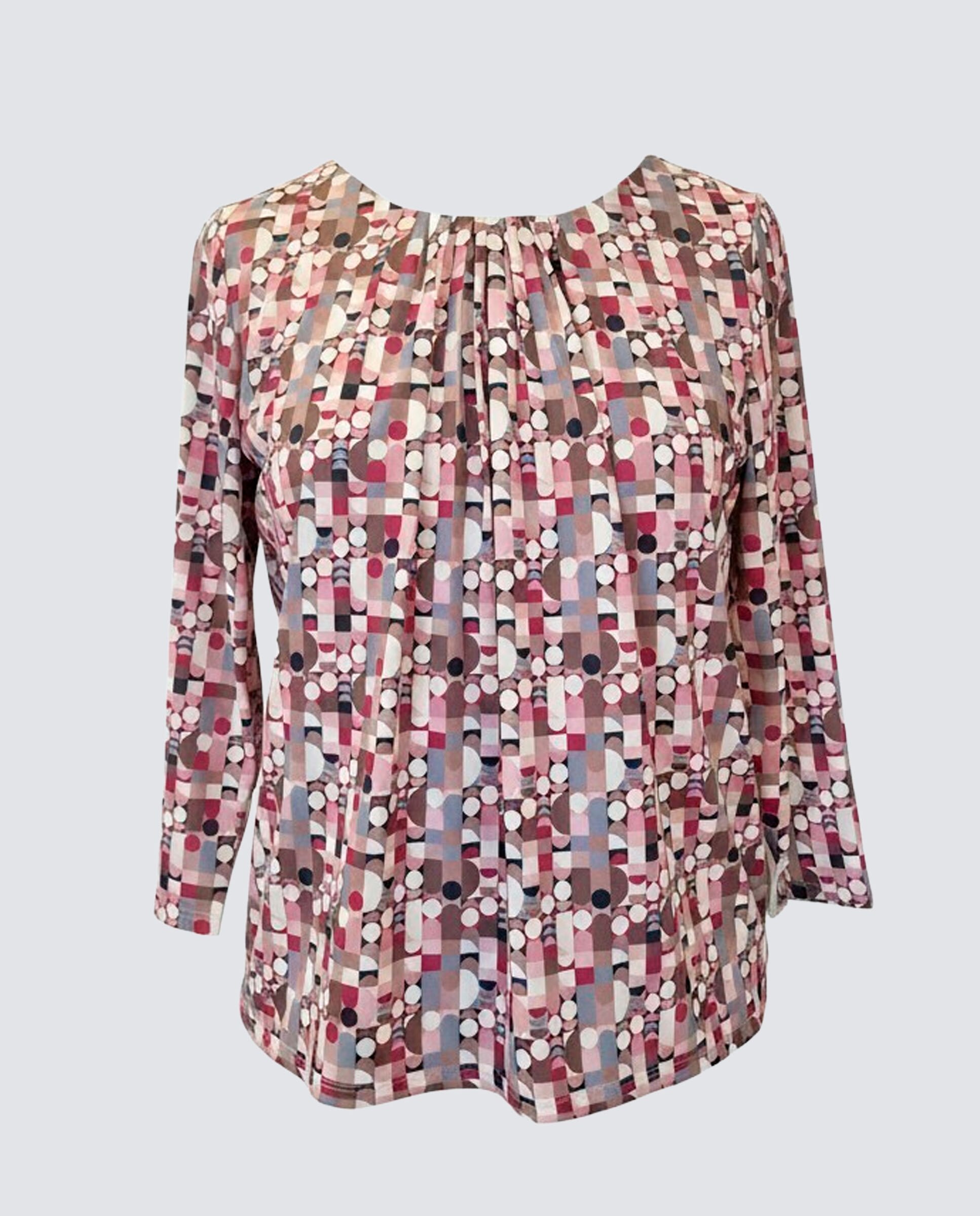 T-shirt Estampada com Manga 3/4 para Mulher Multicolor-4