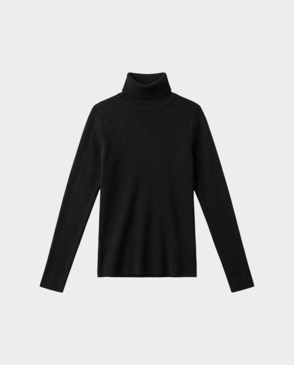 Camiseta de mujer canalé ajustada - Indi & Cold - Gris oscuro Gris oscuro-4