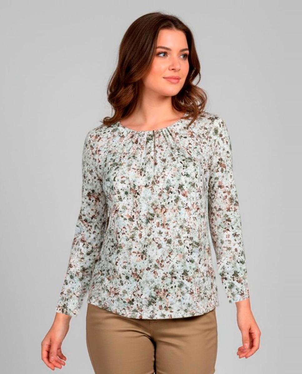 Imagen 0 de Camiseta de mujer estampada, manga 3/4 Multicolor
