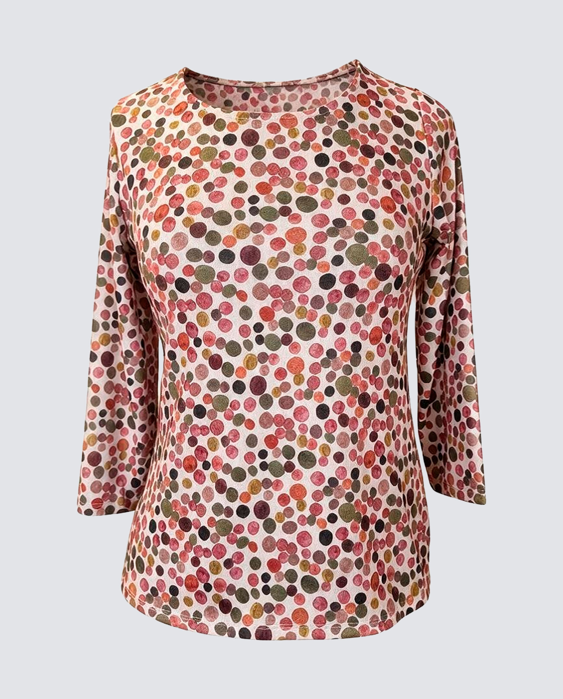 T-shirt Estampada com Manga 3/4 Multicolor-4