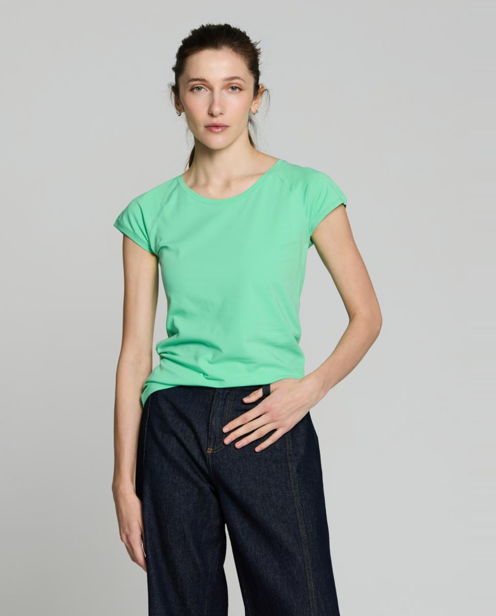 Camisola com Manga Raglã Verde Água-1