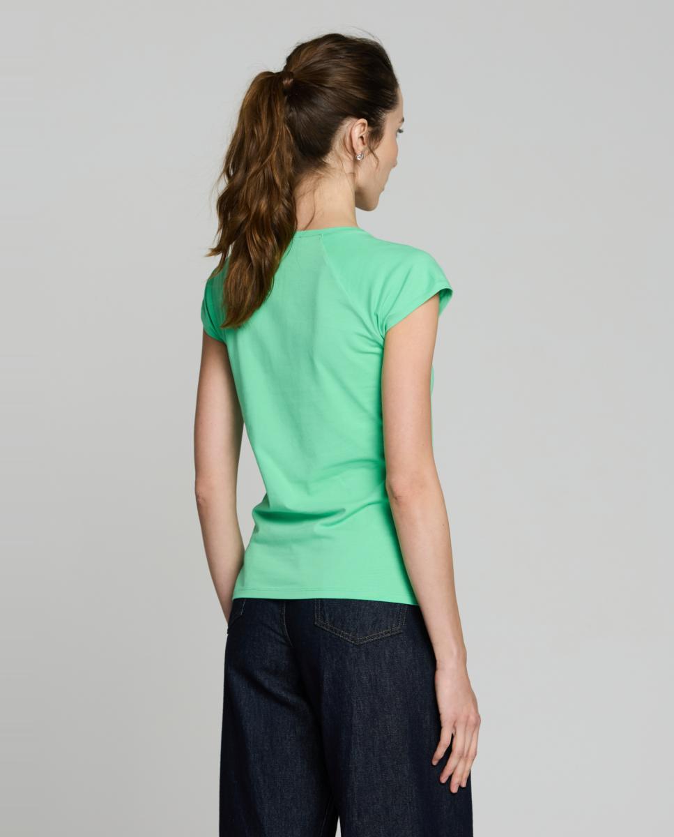 Camisola com Manga Raglã Verde Água-2