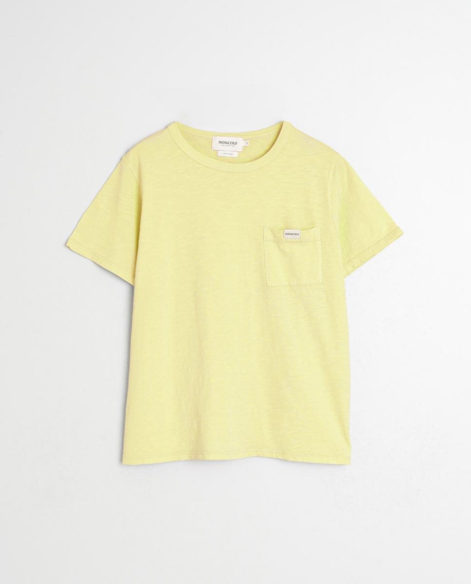 T-shirt de mulher com decote redondo e manga curta Verde-3
