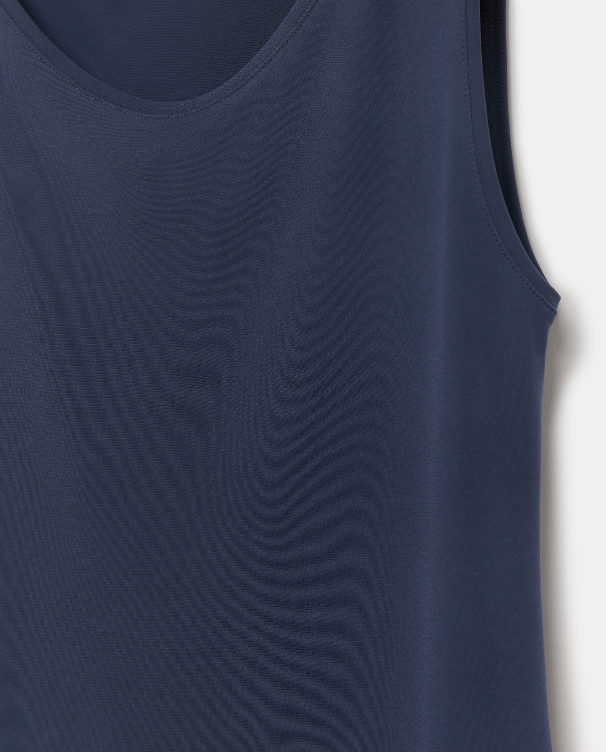T-shirt lisa sem mangas Azul-marinho-5