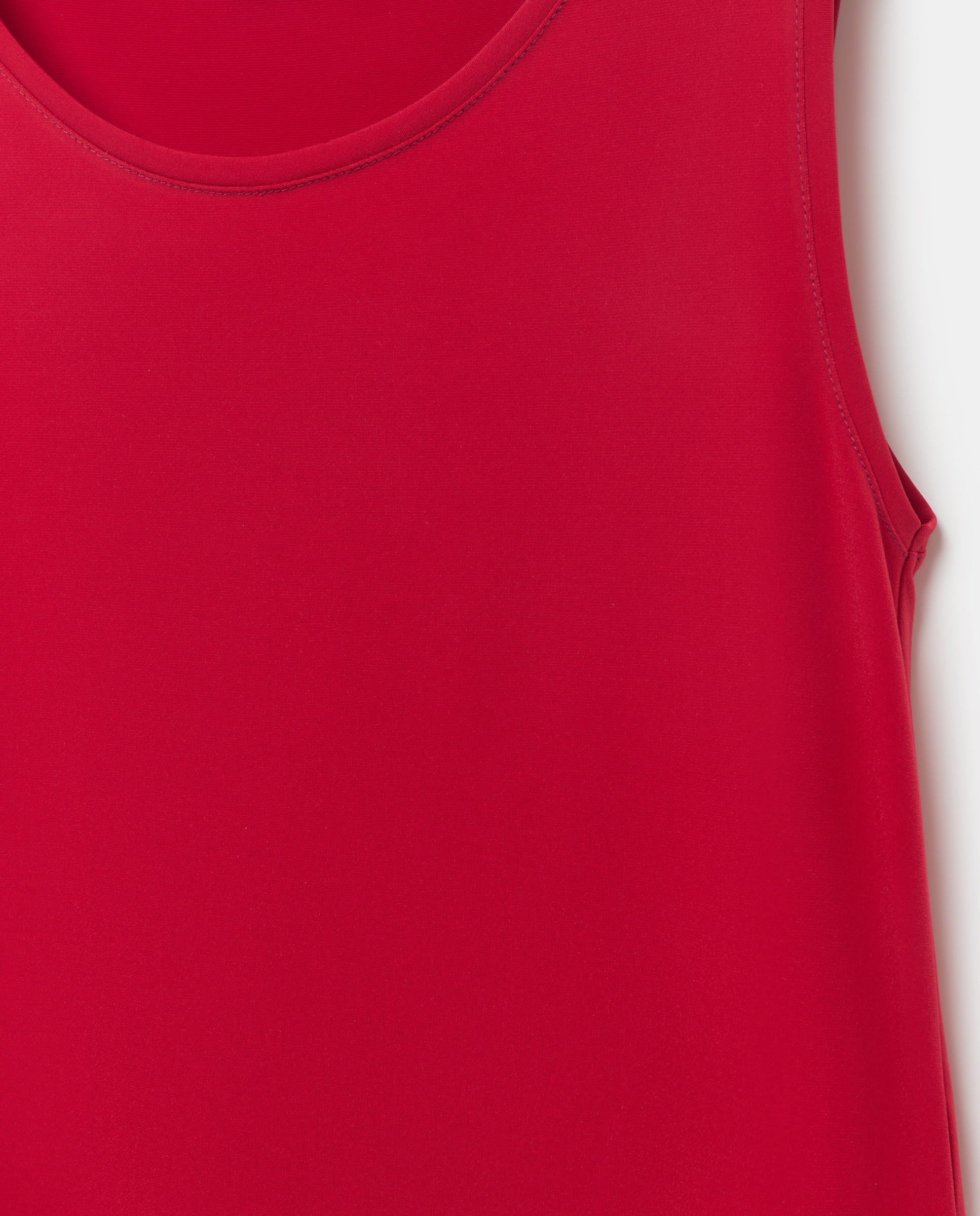T-shirt lisa sem mangas Vermelho-5