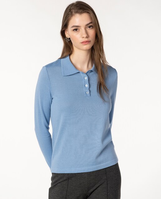 Imagem 0 de Polo de Ponto Liso com Manga Comprida