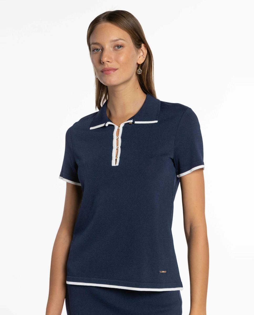 Imagem 0 de Camisola de Malha com Colarinho de Polo.