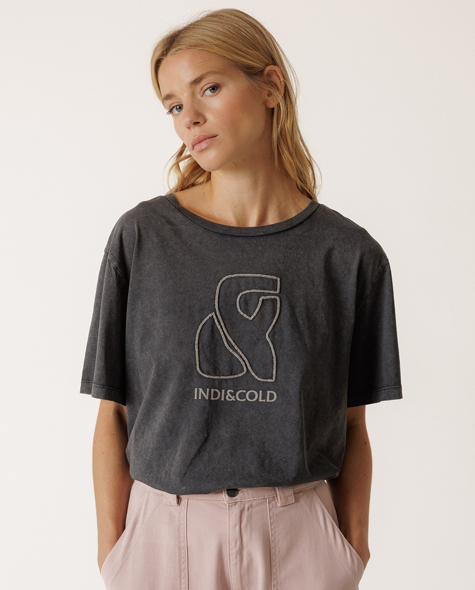 Imagem 0 de T-shirt de mulher com decote redondo e manga curta