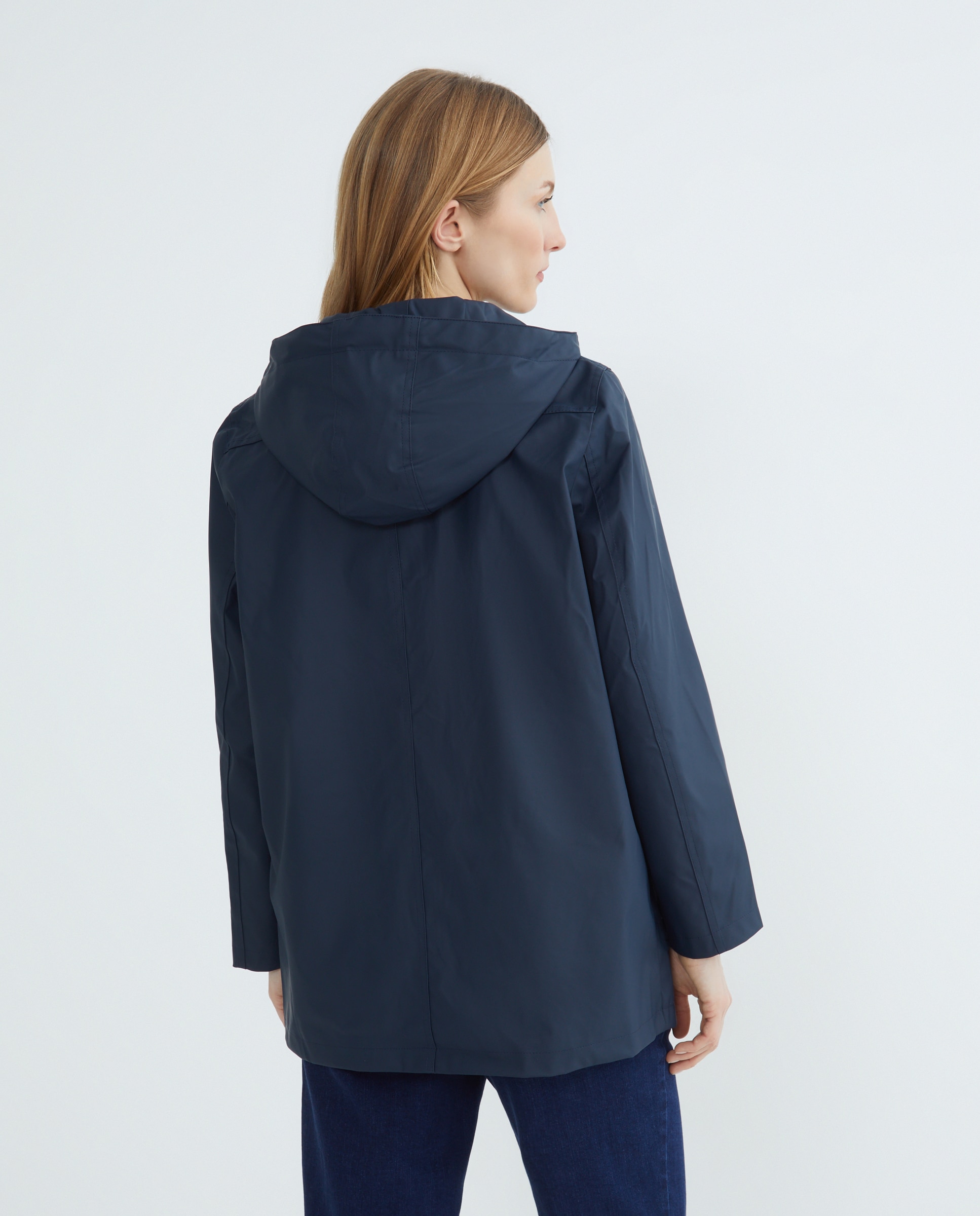 Parka lisa com capuz Azul-marinho-3