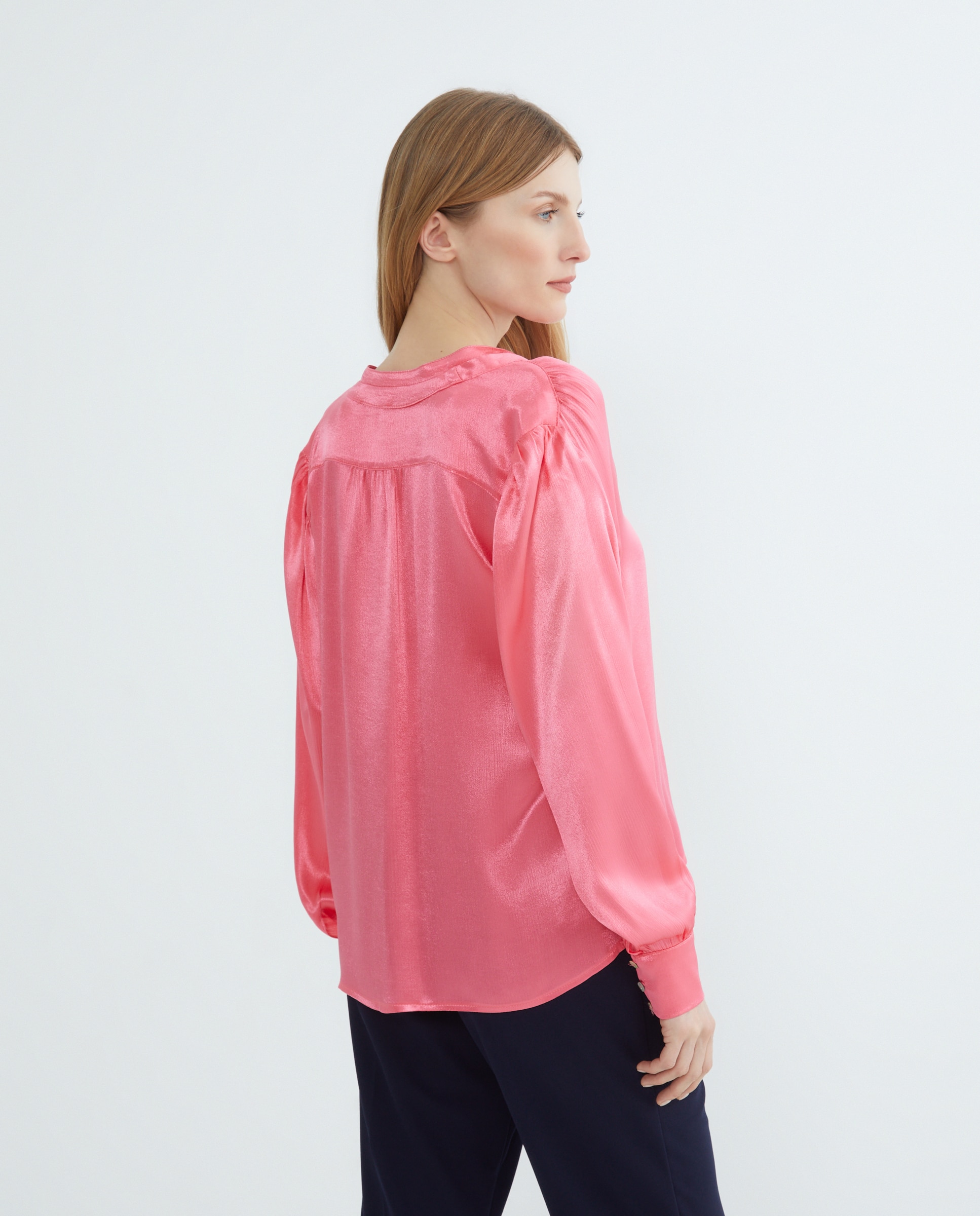 Blusa de Manga Comprida Rosa-3