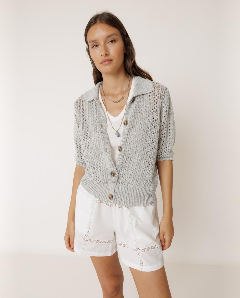 Indi & Cold - Chaqueta de mujer cuello camisero manga larga.