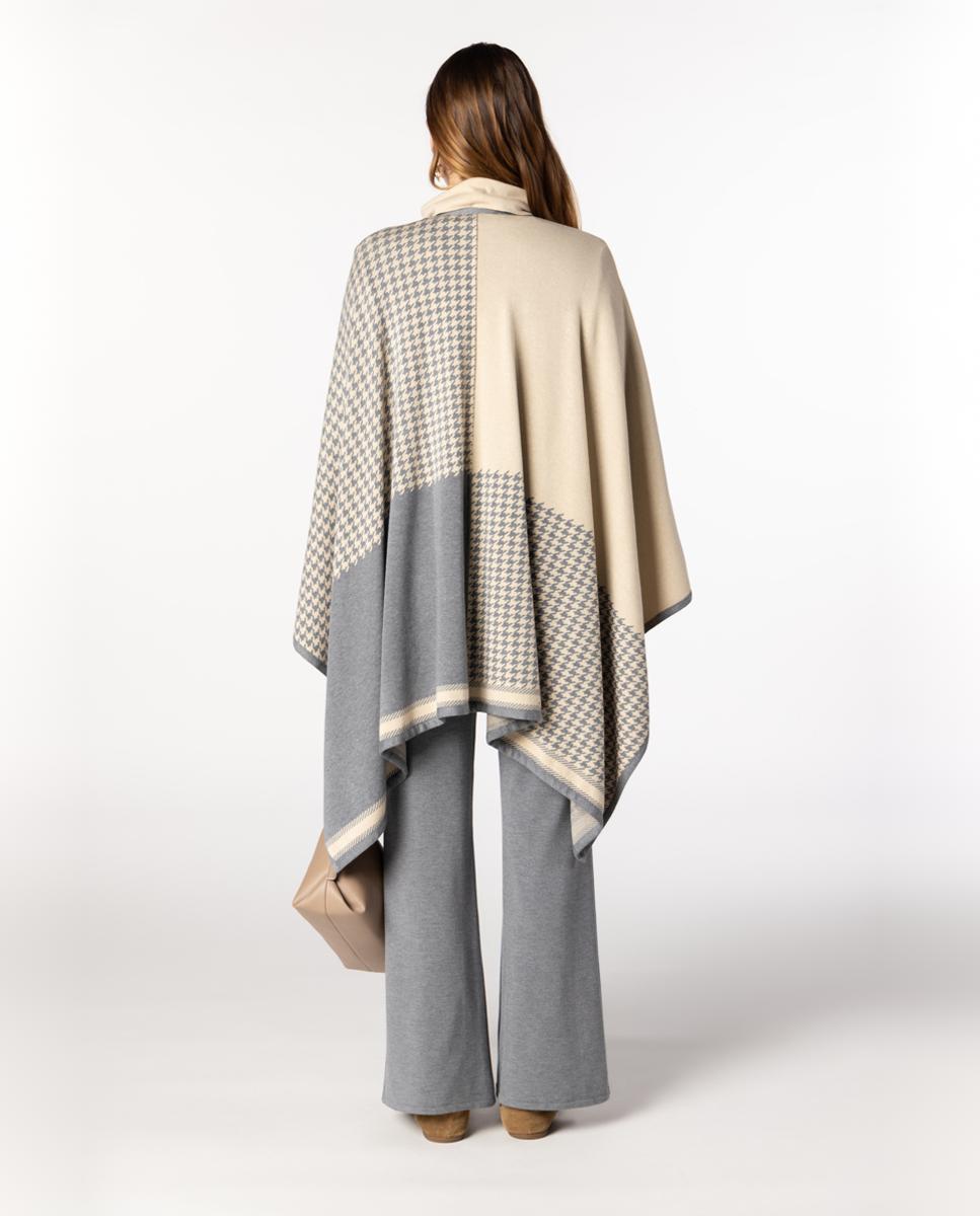Capa de Jacquard com Pied-de-Poule Pedra-2