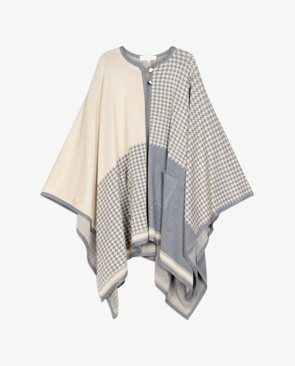Capa de Jacquard com Pied-de-Poule Pedra-5