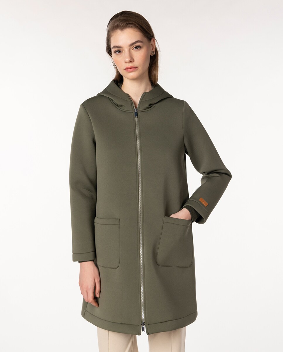 Chaqueta de mujer neopreno doble faz con capucha · Naulover · El