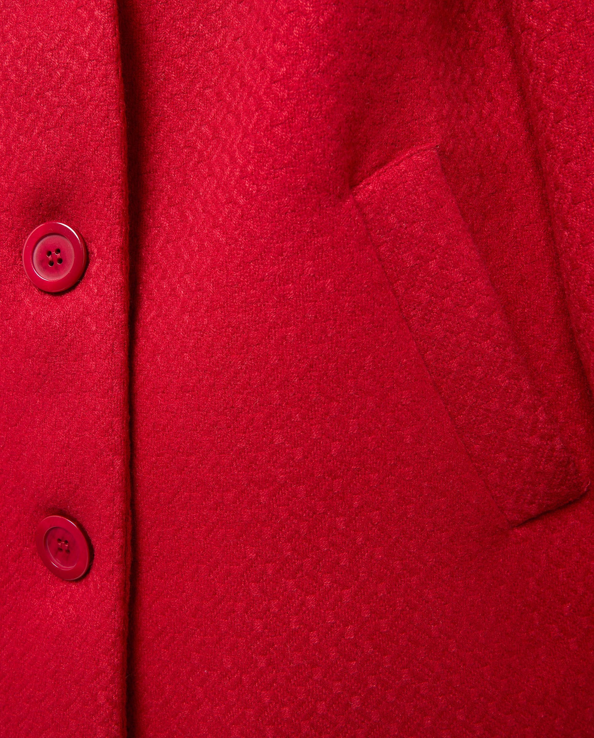 Sobretudo liso com manga comprida Vermelho-5