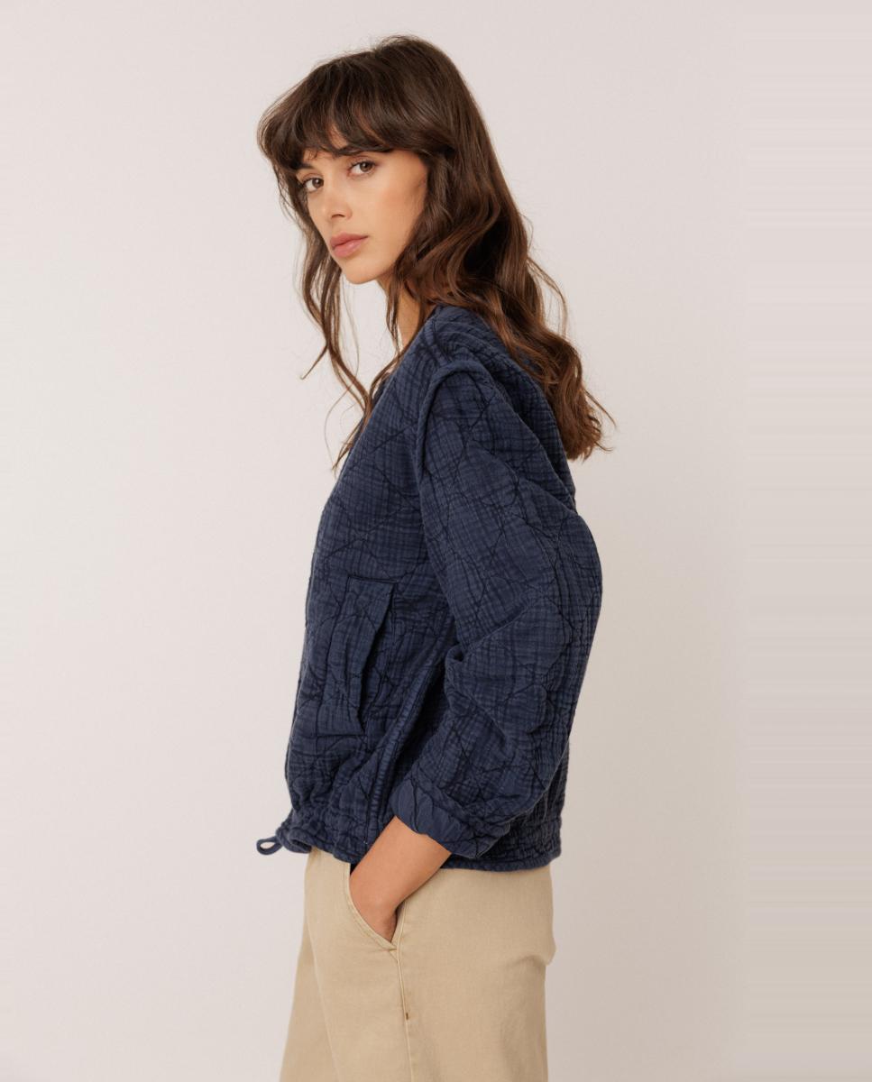 Chaqueta de mujer acolchada manga larga - Indi & Cold - Azul índigo Azul índigo-2