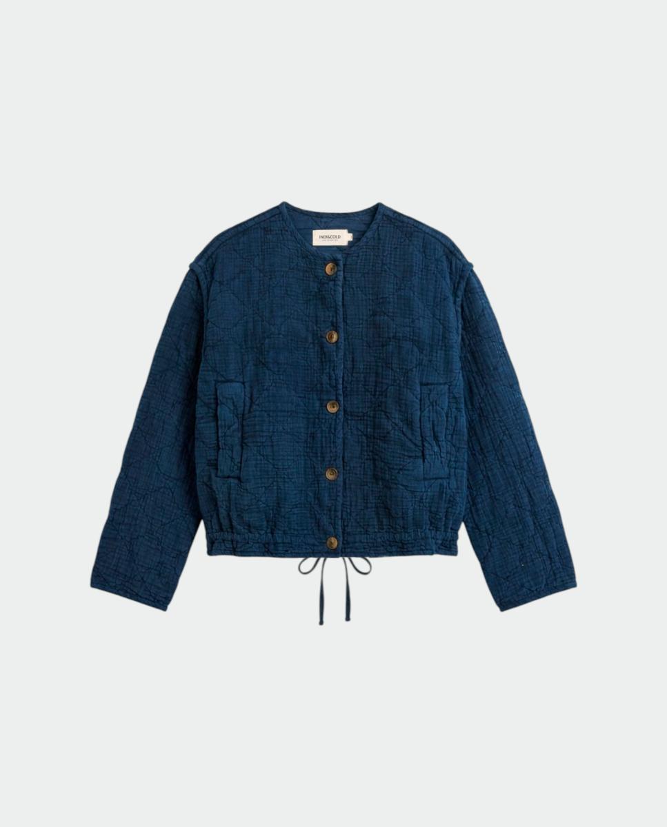 Chaqueta de mujer acolchada manga larga - Indi & Cold - Azul índigo Azul índigo-4
