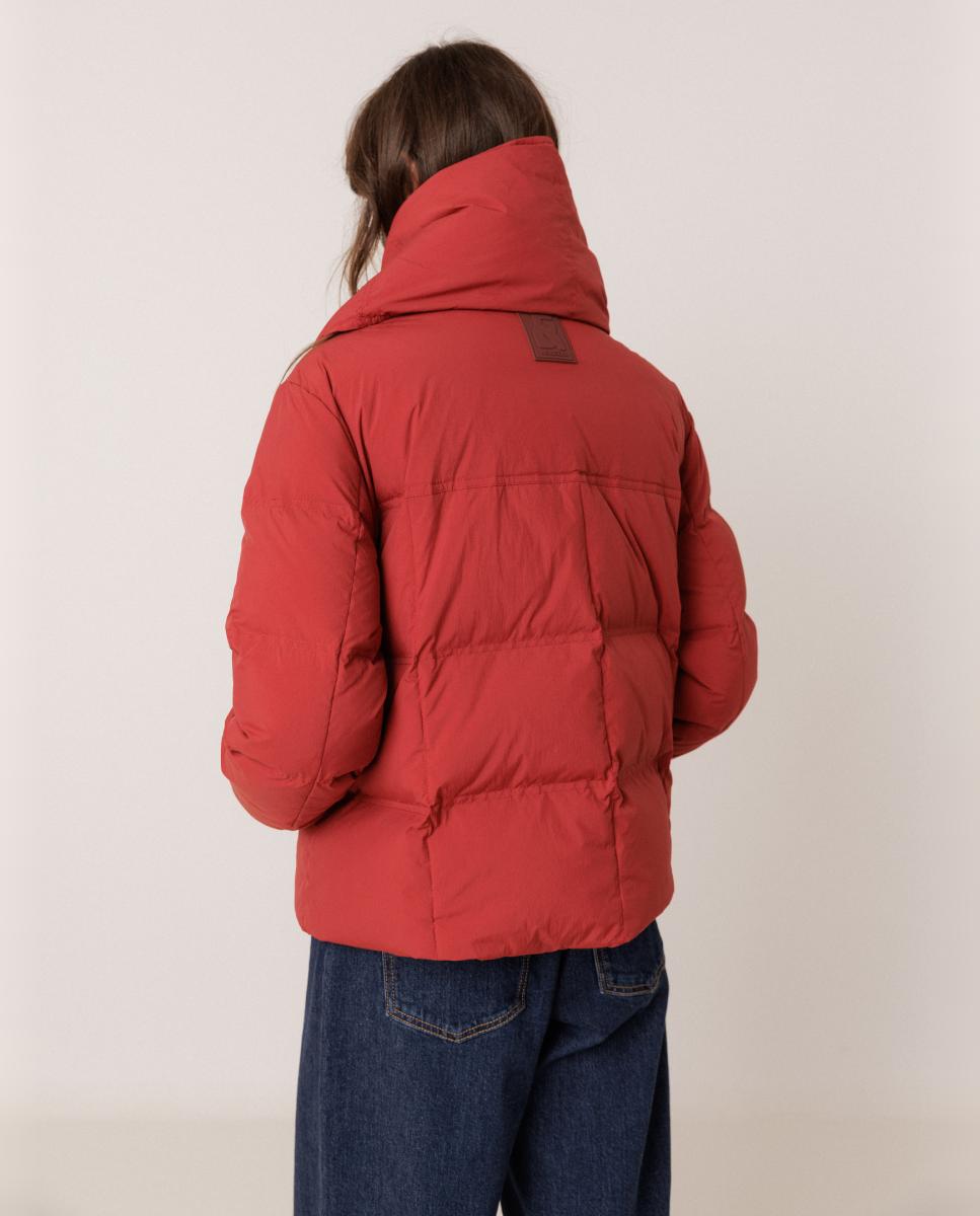 Plumífero de mujer corto cuello alto - Indi & Cold - Rojo Rojo-2