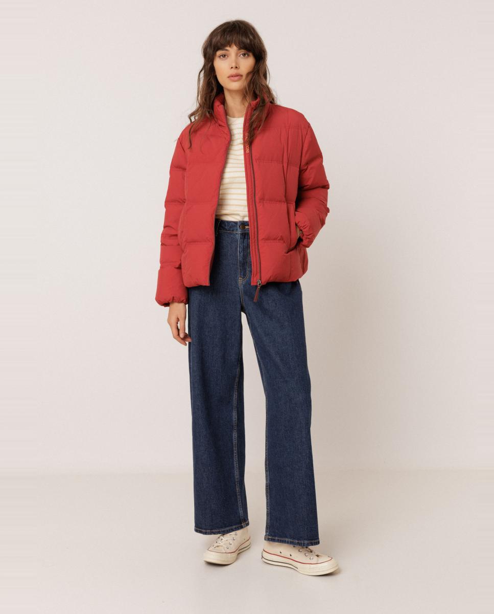 Plumífero de mujer corto cuello alto - Indi & Cold - Rojo Rojo-3