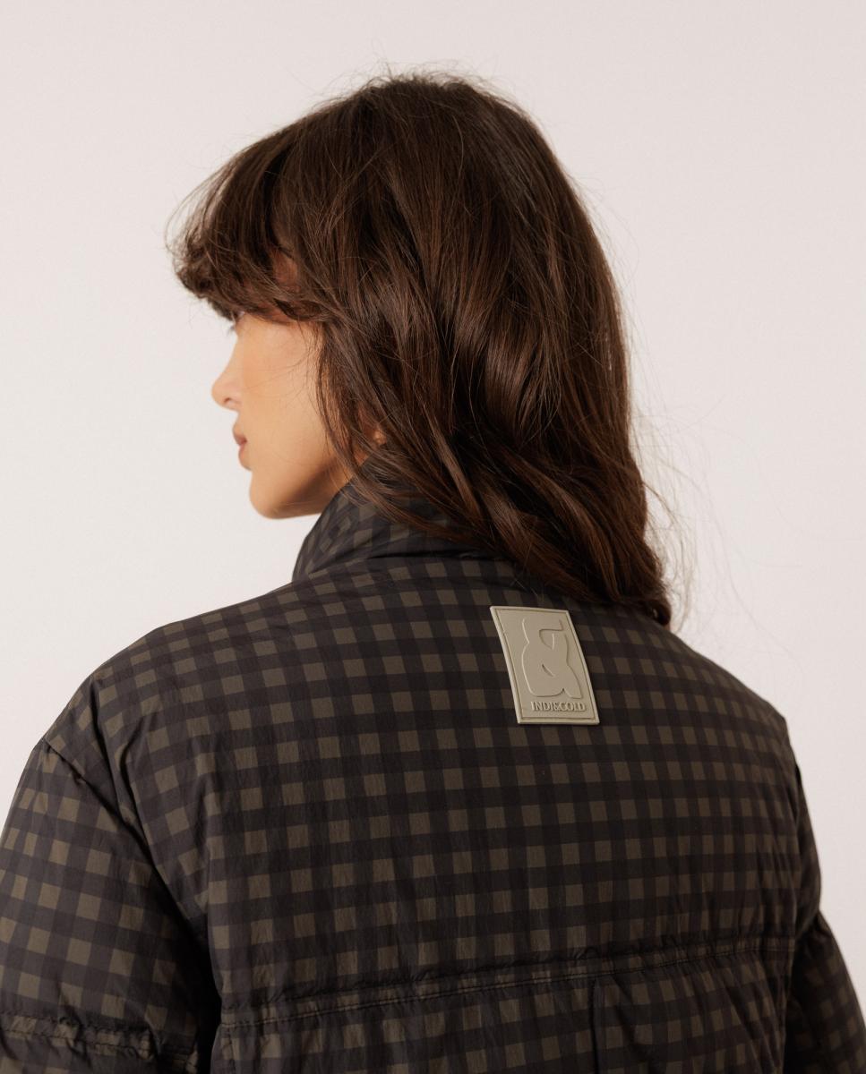 Plumífero de mujer corto estampado - Indi & Cold - Verde militar Verde militar-3