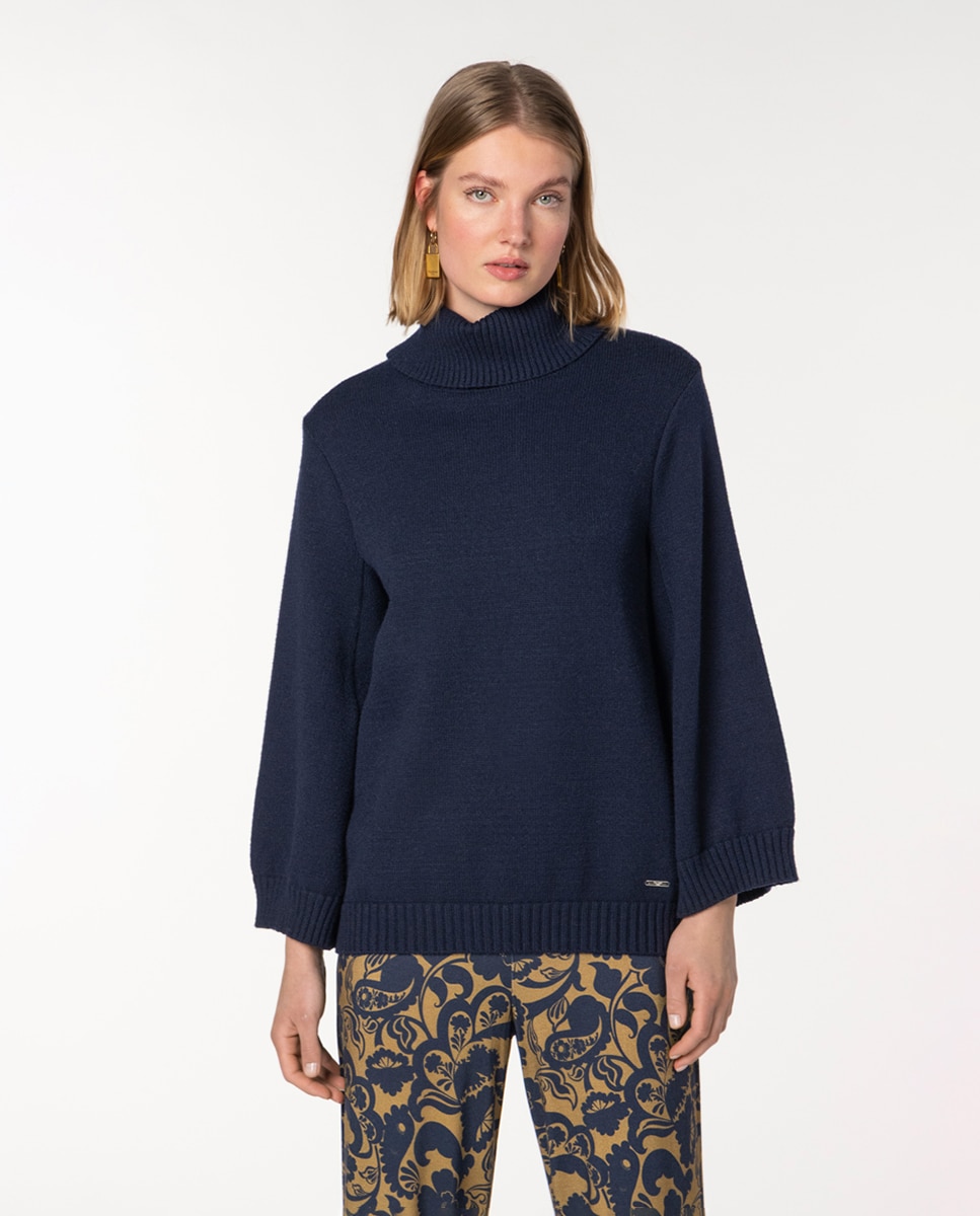 Imagem 0 de Camisola de Ponto Liso de Lã e Manga 3/4.