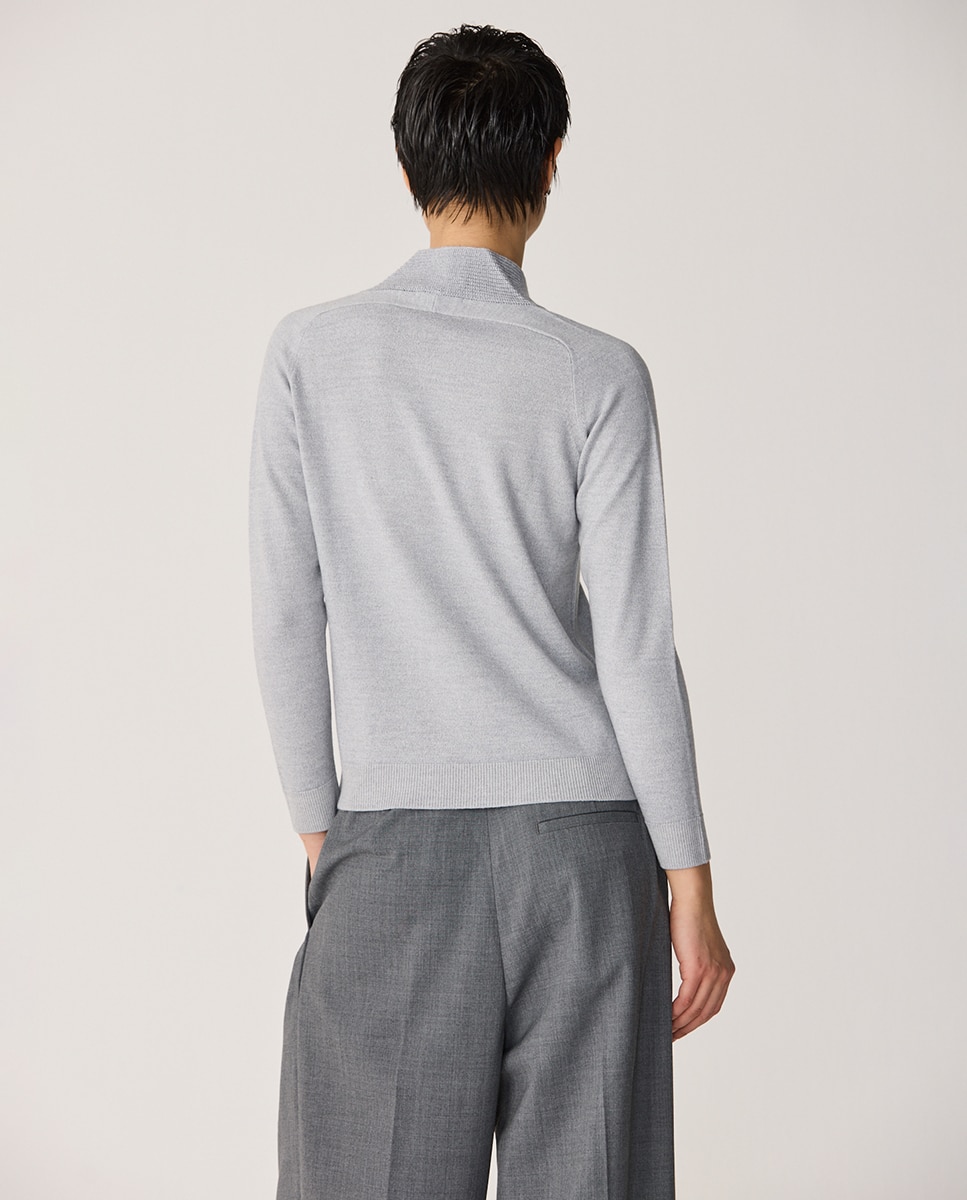 Camisola de Malha com Gola de Gravata e Hotfix Cinzento médio-2