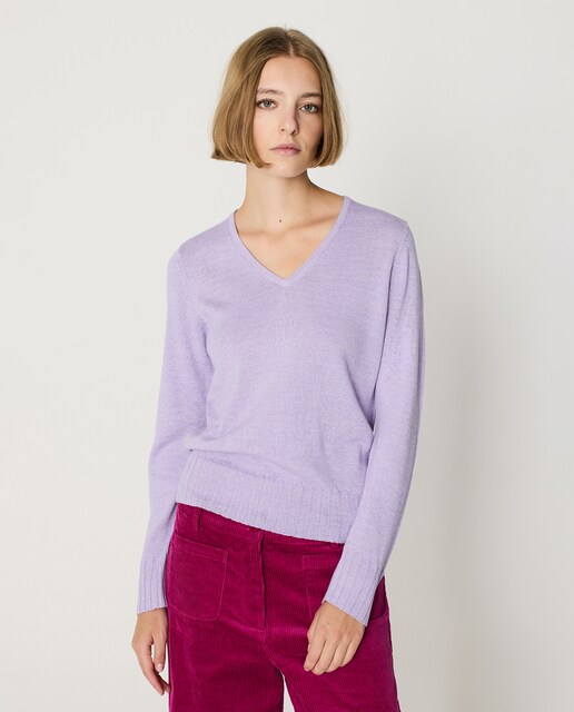 Imagen 0 de Jersey de mujer básico cuello pico y manga larga