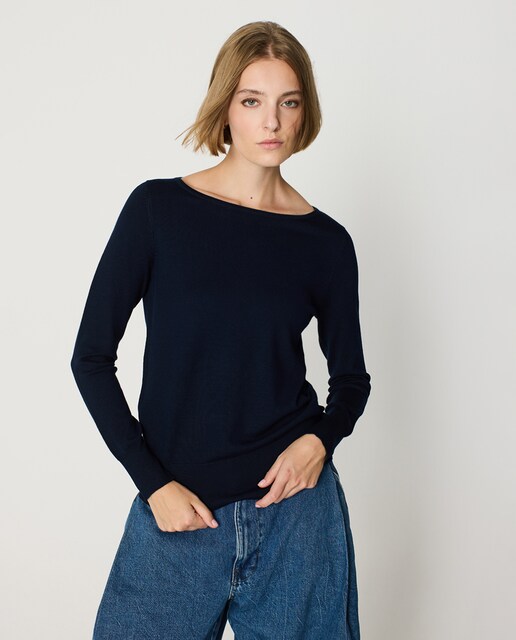 Imagen 0 de Jersey de mujer con canalé en puños y bajos, manga larga