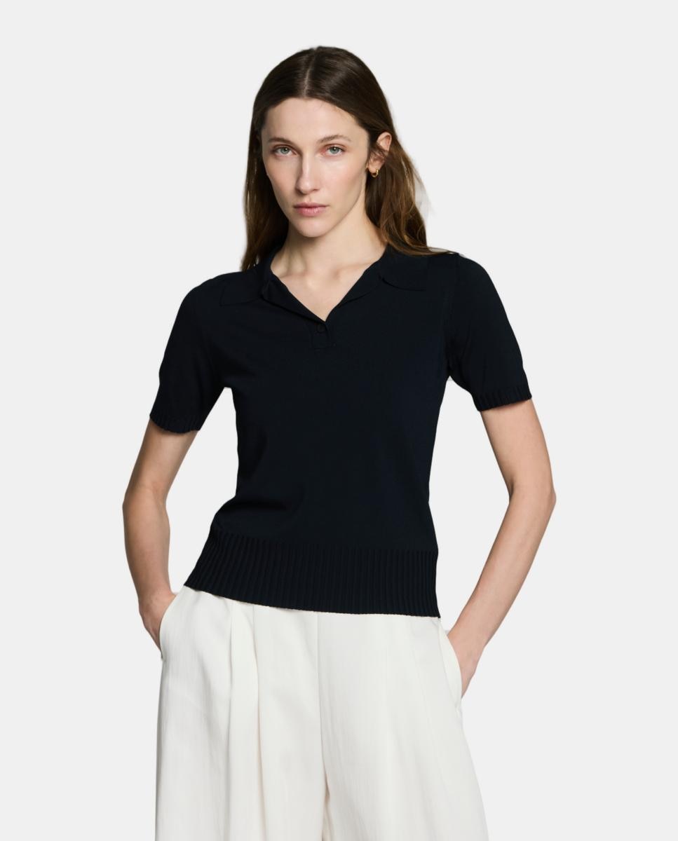 Imagen 1 de Polo de mujer con un botón y manga corta - Escorpion - Azul índigo Negro