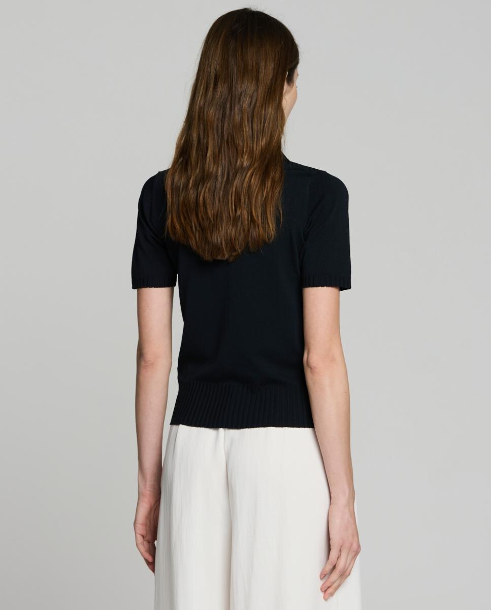 Imagen 2 de Polo de mujer con un botón y manga corta - Escorpion - Azul índigo Negro